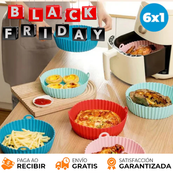 6x1 Moldes Antiadherentes de Silicona para Freidora de Aire